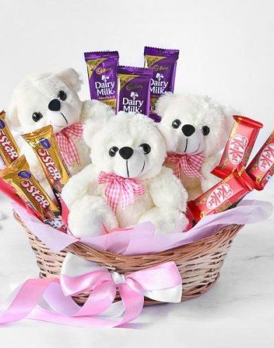 Teddy Choco Basket