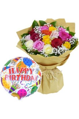 Mix Roses n Balloon Combo