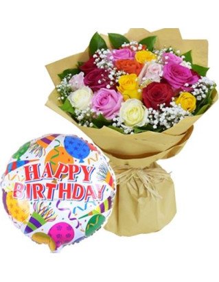 Mix Roses n Balloon Combo