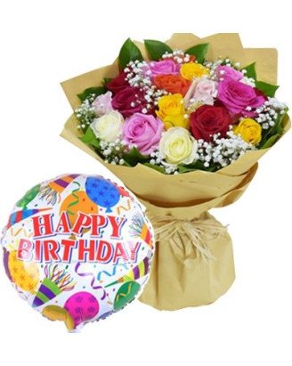 Mix Roses n Balloon Combo