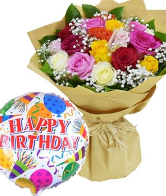 Mix Roses n Balloon Combo Mix Roses n Balloon Combo