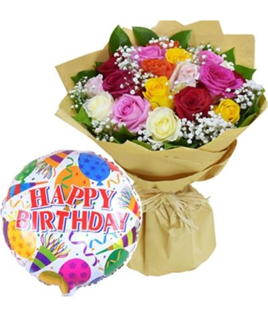 Mix Roses n Balloon Combo