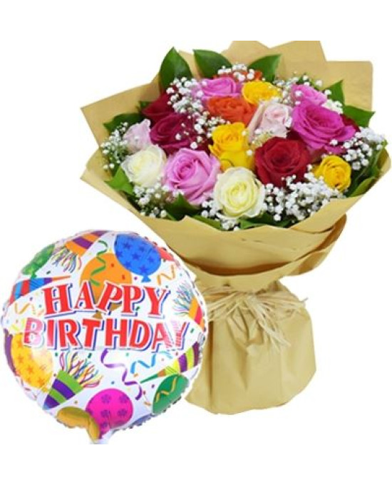 Mix Roses n Balloon Combo