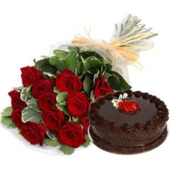 Flowers with Cake Combo