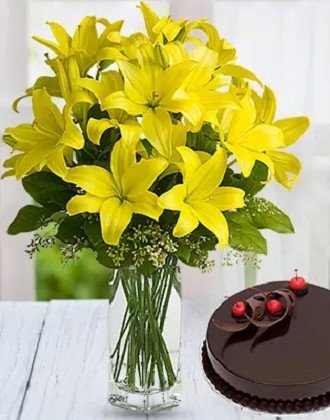 Yellow Asiatic with Cake