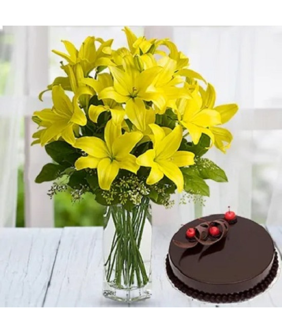 Yellow Asiatic with Cake