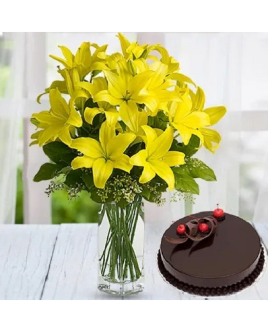 Yellow Asiatic with Cake