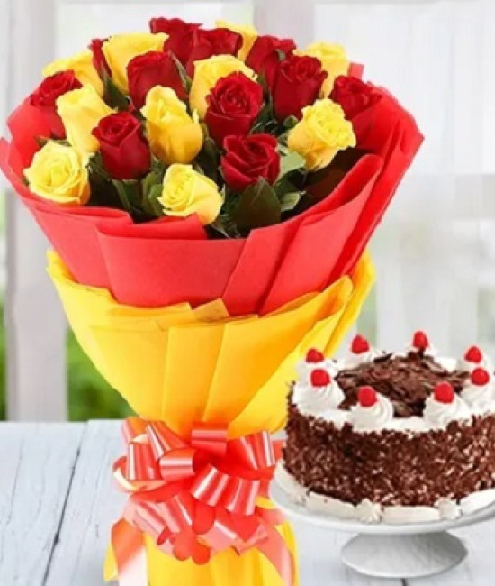 20 Mix Roses with Cake