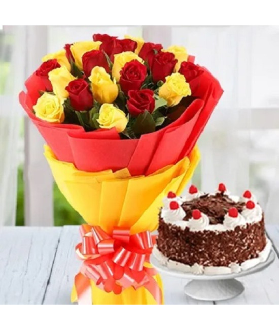 20 Mix Roses with Cake