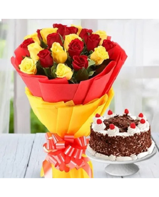20 Mix Roses with Cake