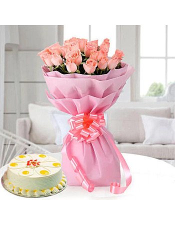 Pink Roses n Butterscotch Combo