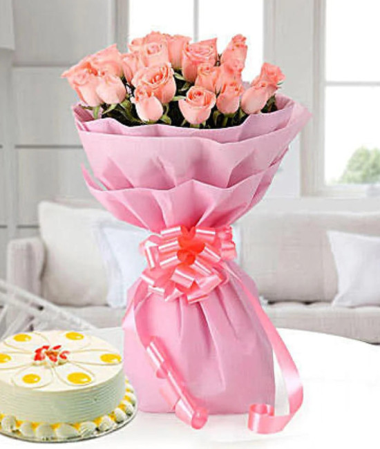 Pink Roses n Butterscotch Combo Pink Roses n Butterscotch Combo