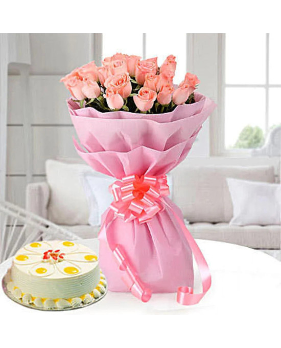 Pink Roses n Butterscotch Combo