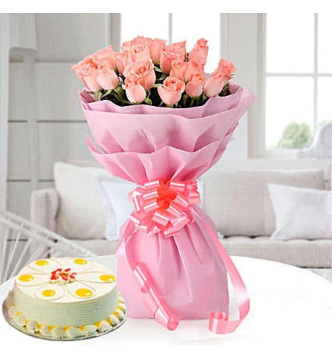 Pink Roses n Butterscotch Combo