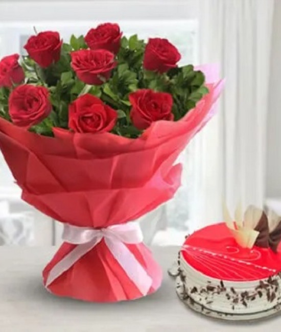 Red Roses n Strawberry Cake Red Roses n Strawberry Cake