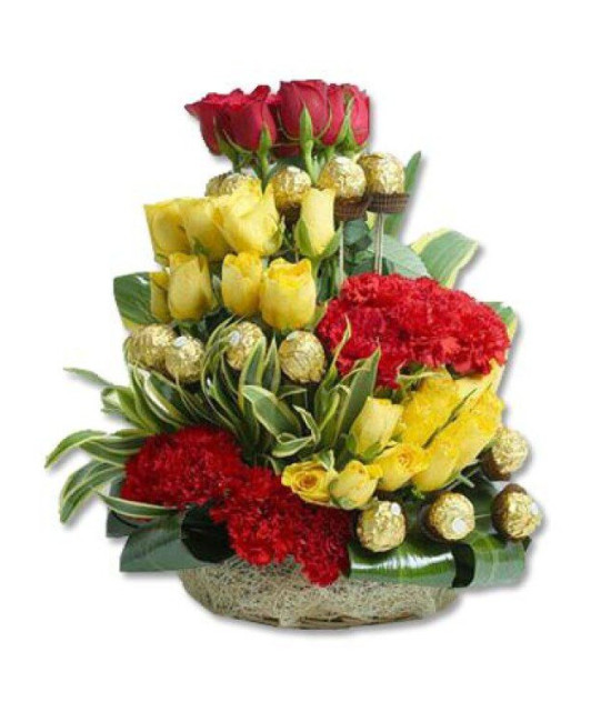 Flowers n Rocher Basket