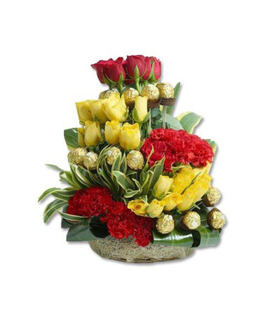 Flowers n Rocher Basket