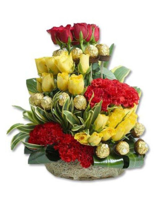 Flowers n Rocher Basket