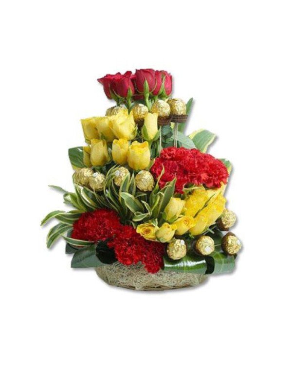 Flowers n Rocher Basket
