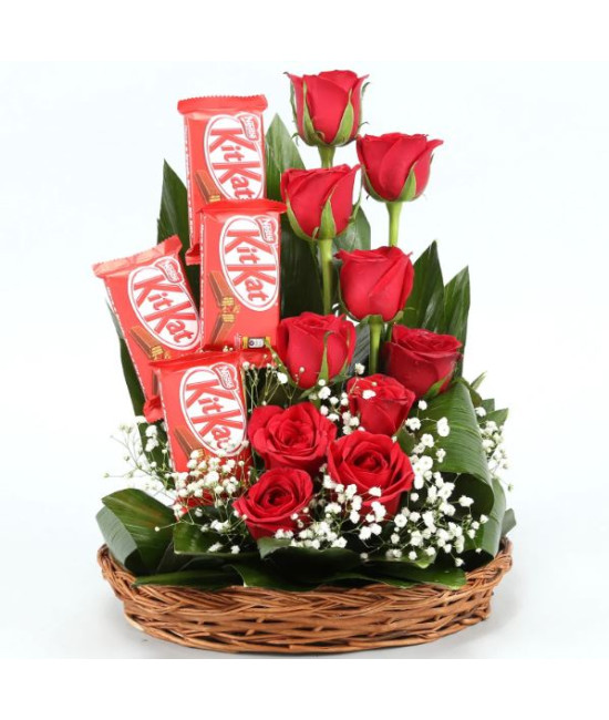 Kitkat n  Red Roses Basket