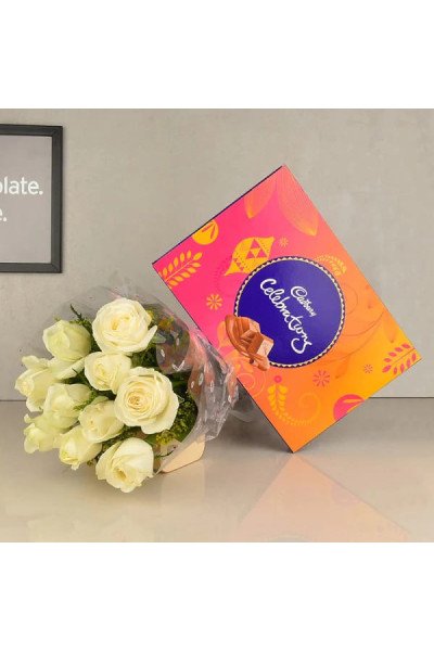 White Roses n Celebration Combo