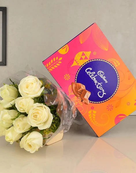 White Roses n Celebration Combo