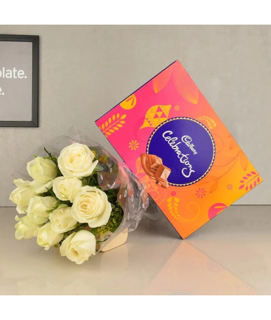 White Roses n Celebration Combo