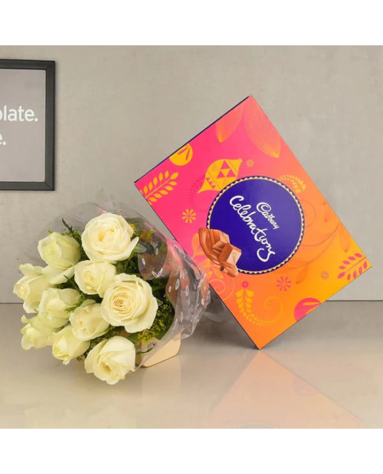 White Roses n Celebration Combo