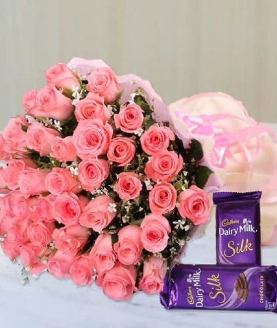 Baby Pink Roses n Silk