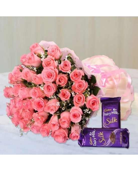 Baby Pink Roses n Silk