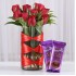 Roses Vase with Silk Chocolates