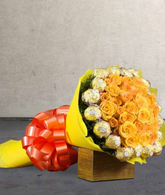 Yellow Roses n Ferrero Rocher Combo Yellow Roses n Ferrero Rocher Combo