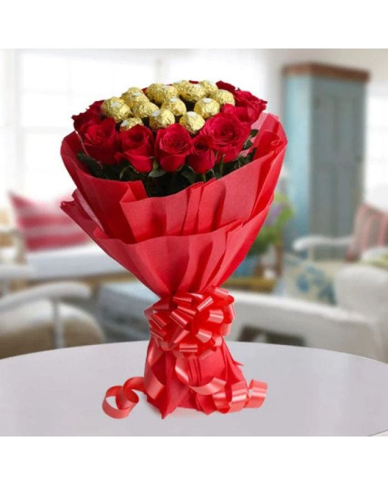 Red Roses n Ferrero Rocher Bouquet