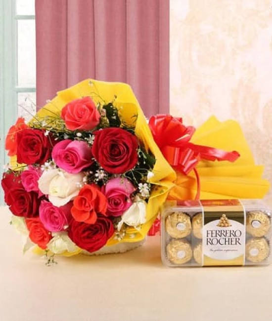 Mix Roses n Ferrero Rocher Combo Mix Roses n Ferrero Rocher Combo