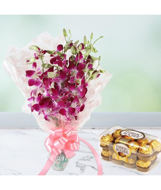 Purple Orchids n Rocher 