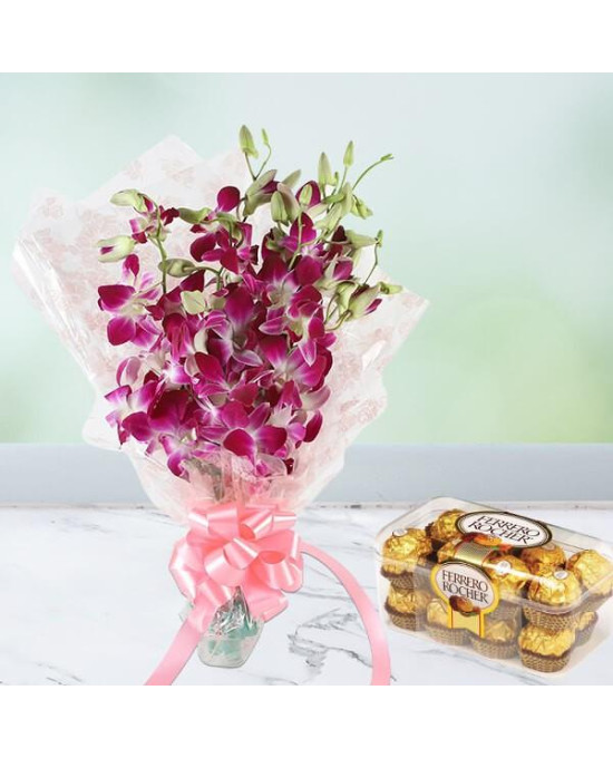 Purple Orchids n Rocher 