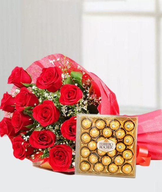 24 pcs Rocher n Red Roses Bouquet 24 pcs Rocher n Red Roses Bouquet