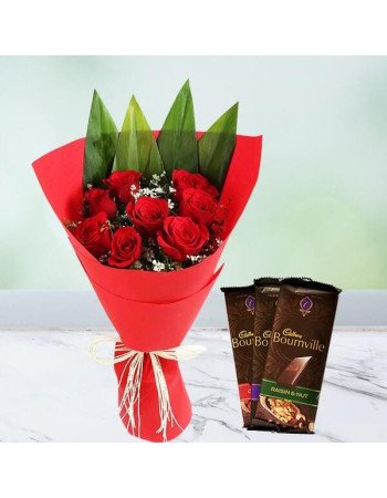 Red Roses n-Cadbury-Bournville Combo