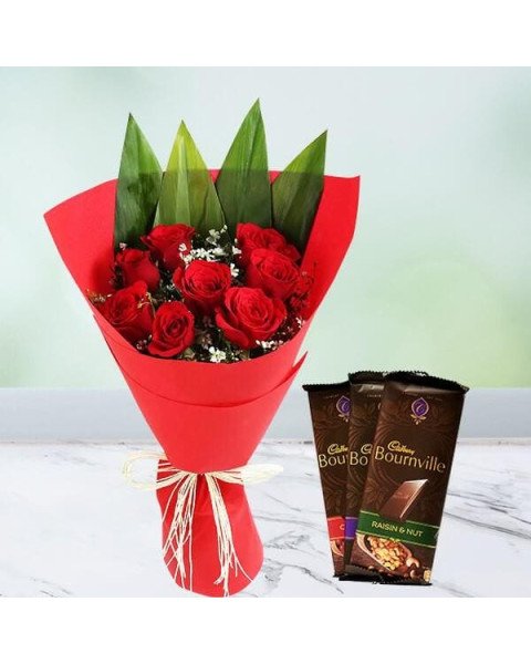 Red Roses n-Cadbury-Bournville Combo