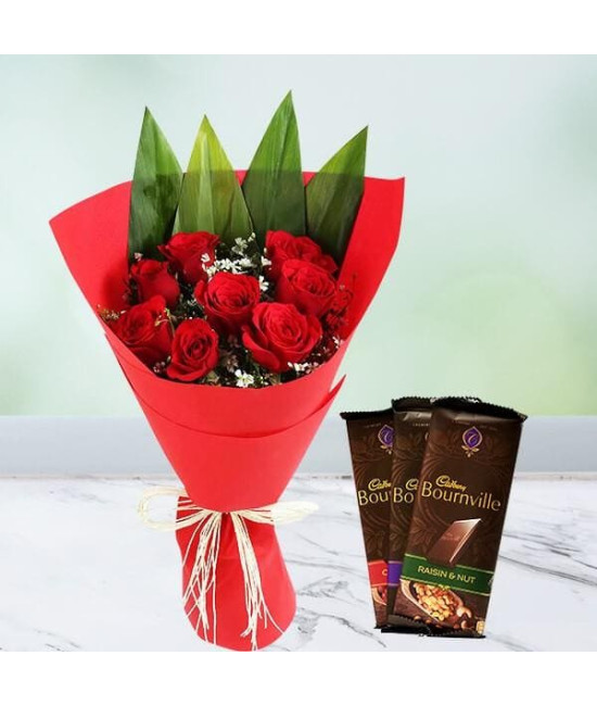 Red Roses n-Cadbury-Bournville Combo