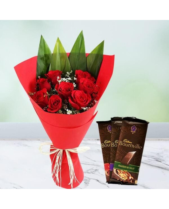 Red Roses n-Cadbury-Bournville Combo