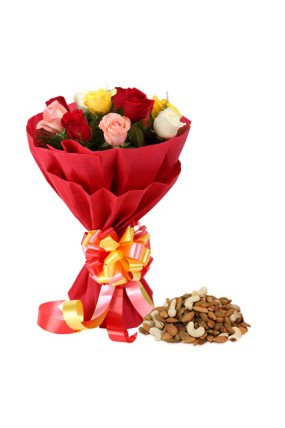 12 Mix Roses n Dry Fruits