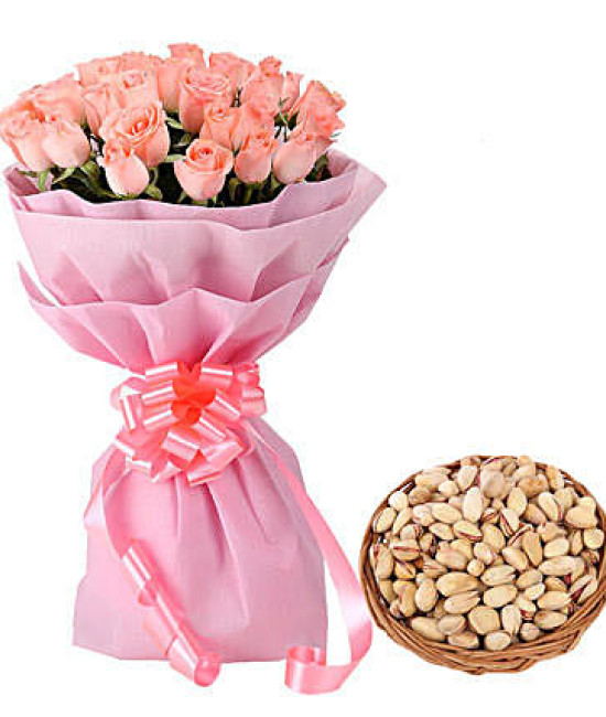 20 Pink Roses n Dry Fruits
