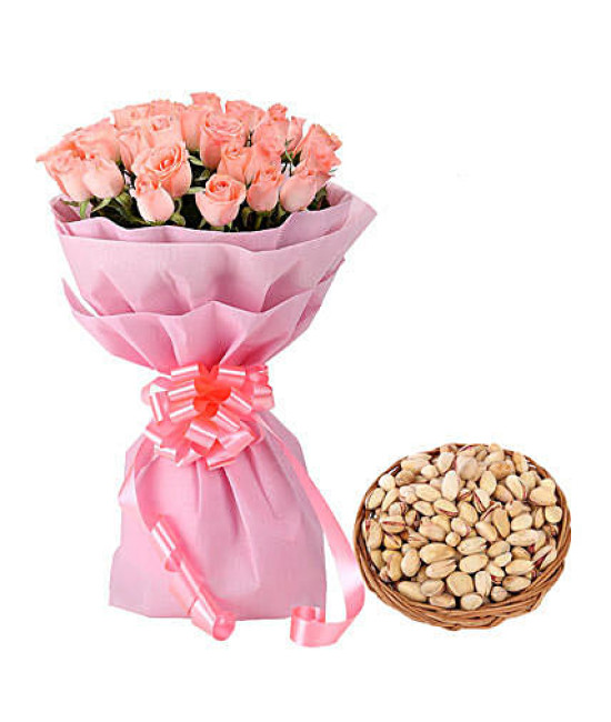 20 Pink Roses n Dry Fruits