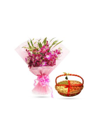 Orchids n Dry Fruits Combo