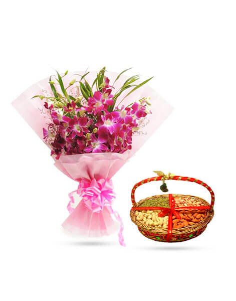 Orchids n Dry Fruits Combo