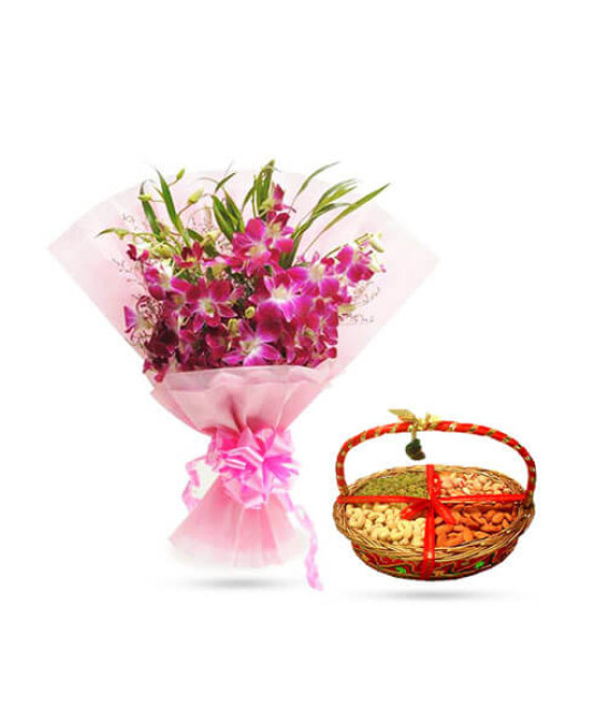 Orchids n Dry Fruits Combo Orchids n Dry Fruits Combo