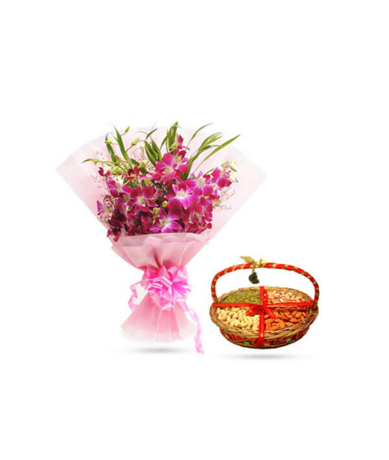 Orchids n Dry Fruits Combo