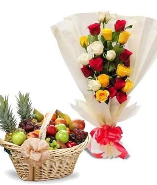 Deluxe Fruits N Flowers Combo