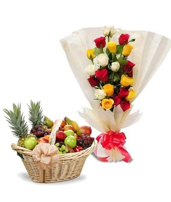 Deluxe Fruits N Flowers Combo